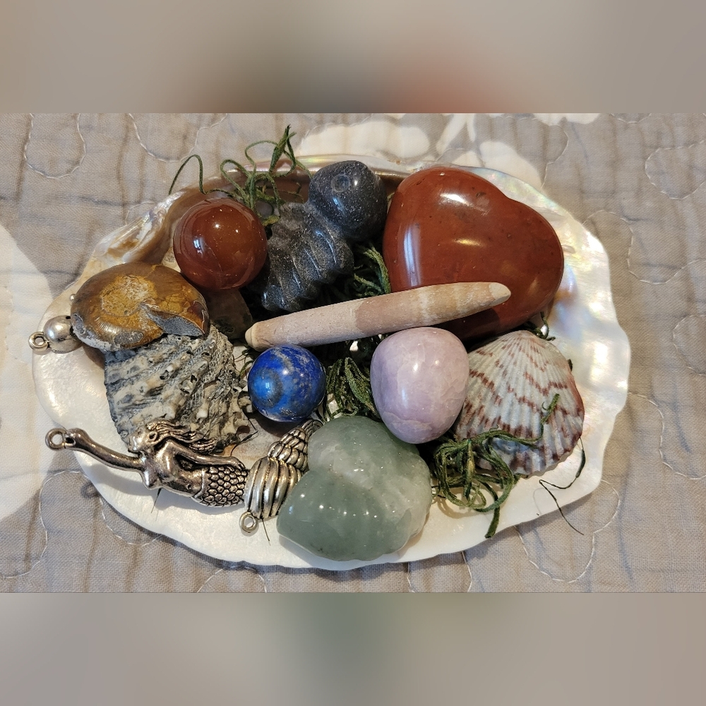 Genuine Gemstones In A Seashell